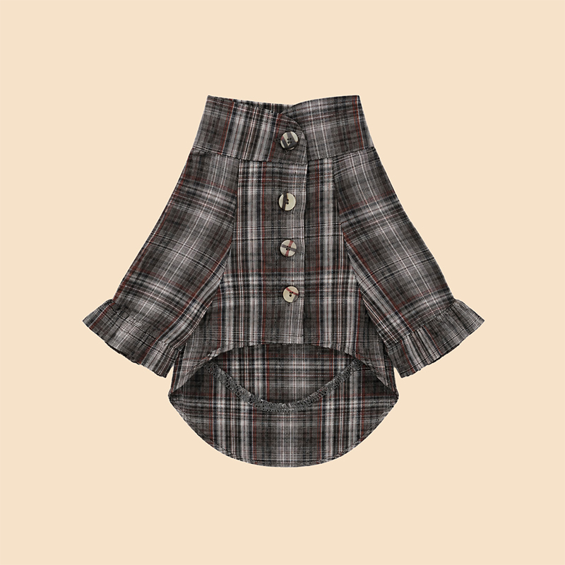 Rustic Brown Plaid Dog Shirt Casual Outdoor Pet Wear