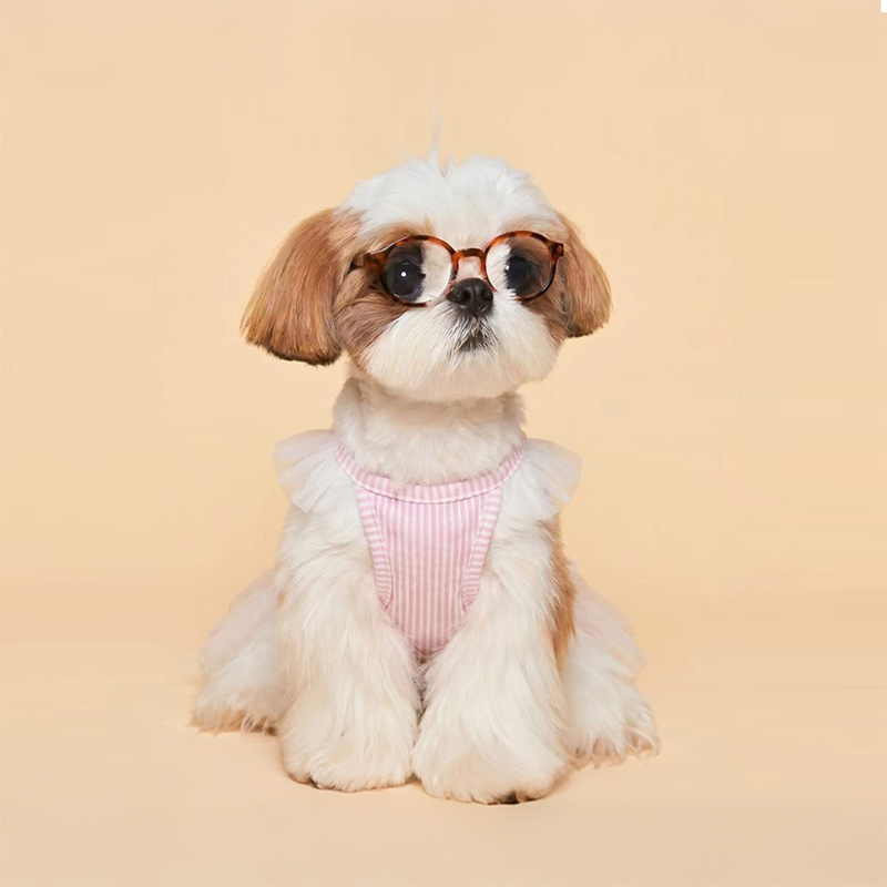 Korean Style Pink Textured Tulle Camisole Small Dog Fashion Top Korean Style Pink Textured Tulle Camisole Small Dog Fashion Top