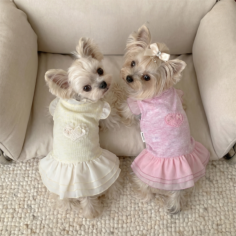 Ruffle Flutter Sleeve Pet Dress Cute Princess Style