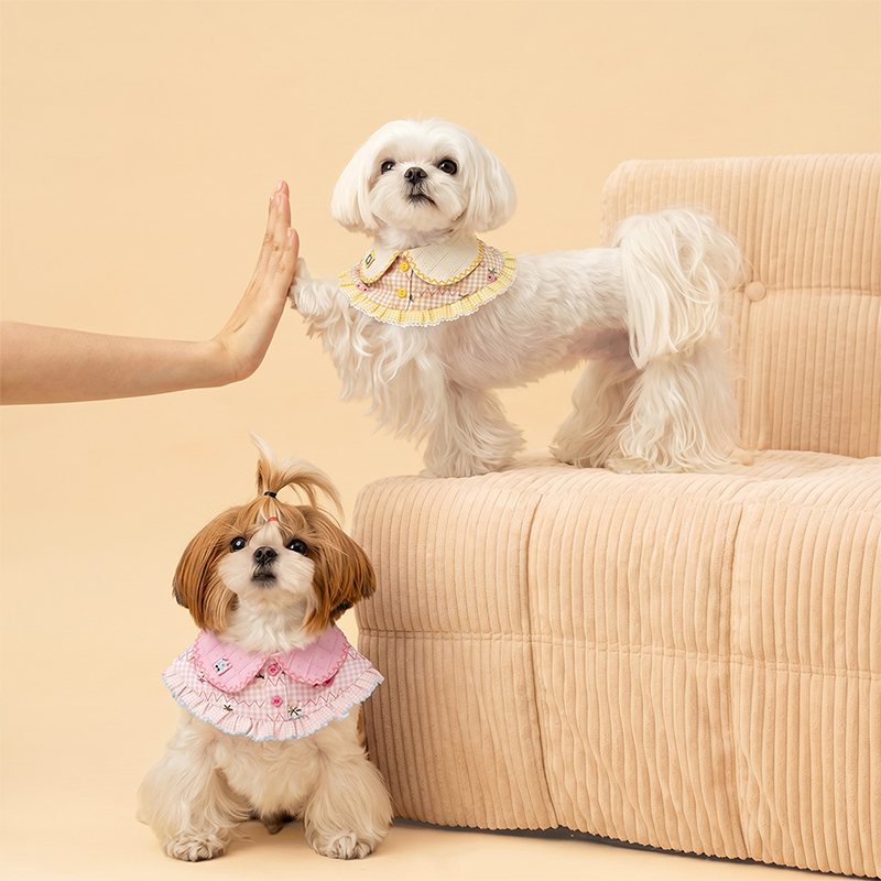 Pastoral Floral Dog Bib Soft Cute Spring Pet Accessory