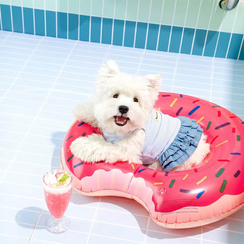 Denim Tiered Dog Skirt Casual Street Style Pet Outfit Denim Tiered Dog Skirt Casual Street Style Pet Outfit