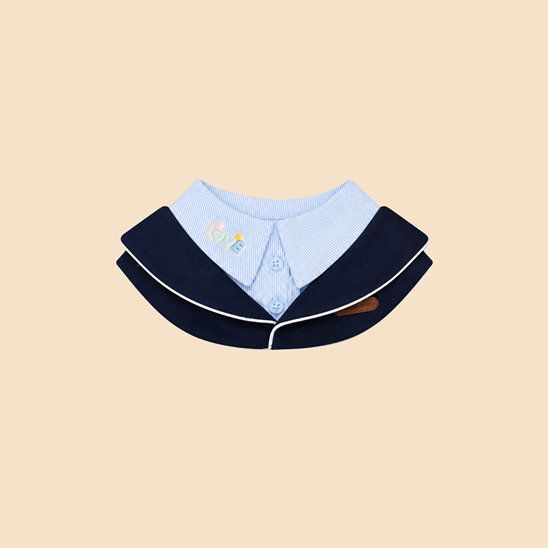 College Style Two-Piece Dog Bib Set Preppy Pet Wear