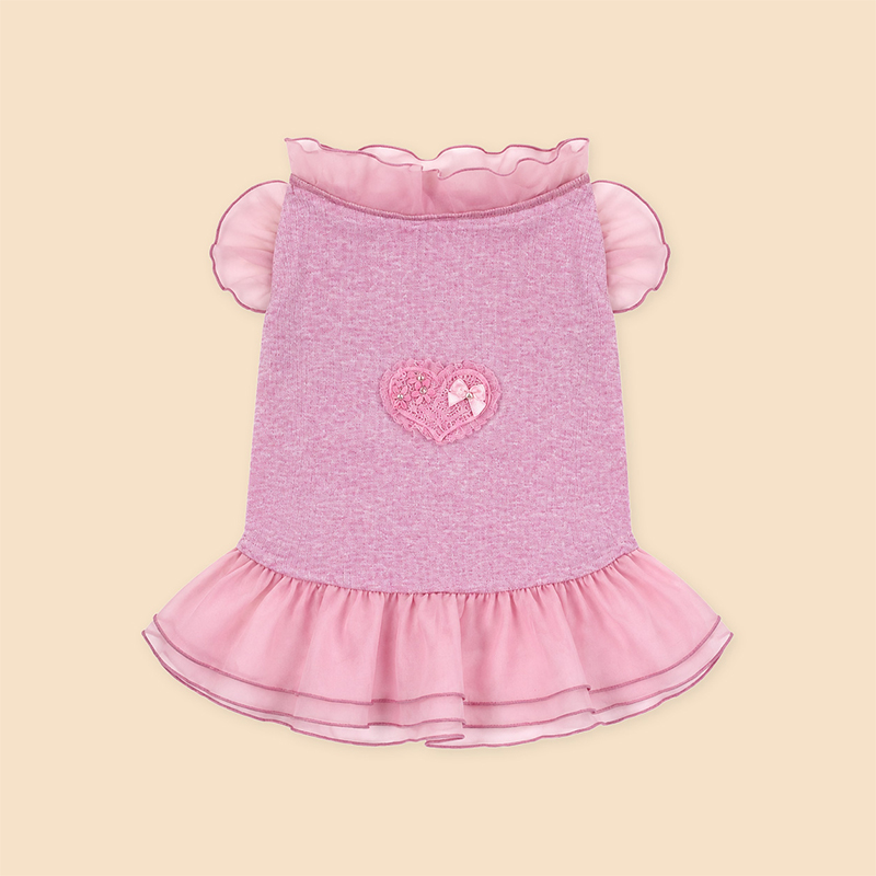 Ruffle Flutter Sleeve Pet Dress Cute Princess Style