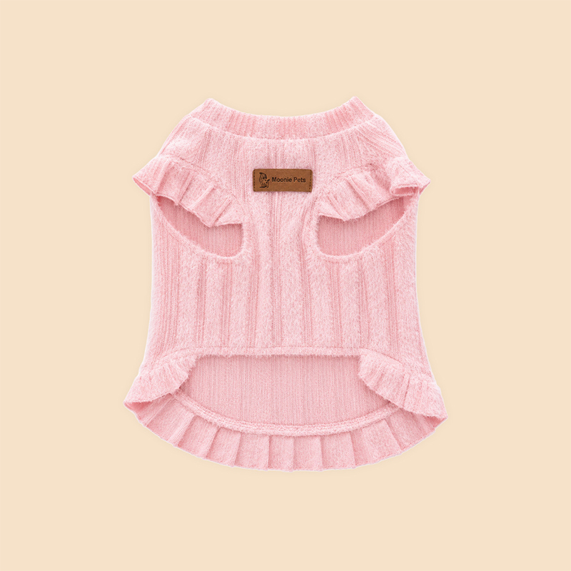 Ruffle Trim Knit Dog Vest Warm Soft Pet Sweater Vest Ruffle Trim Knit Dog Vest Warm Soft Pet Sweater Vest