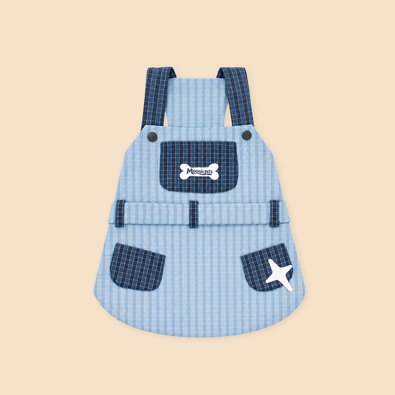 Denim Pinafore Dress With Pockets Cute Casual Small Dog Outfit